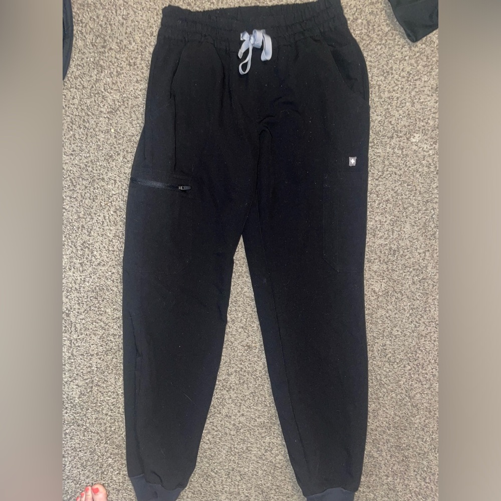 Figs Black regular length joggers